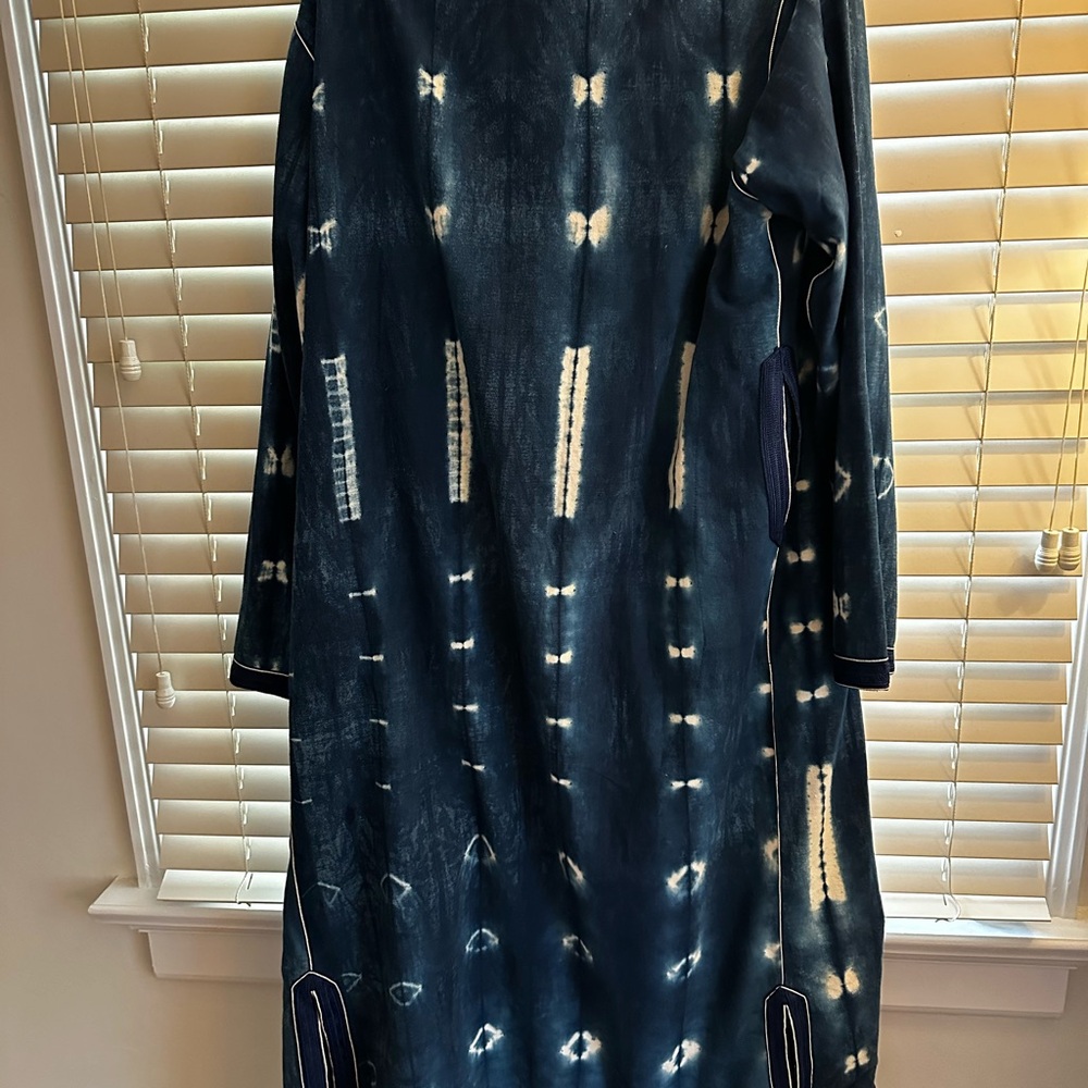Dark blue indigo cloth long jacket from Marrakech. - Picture 5 of 13